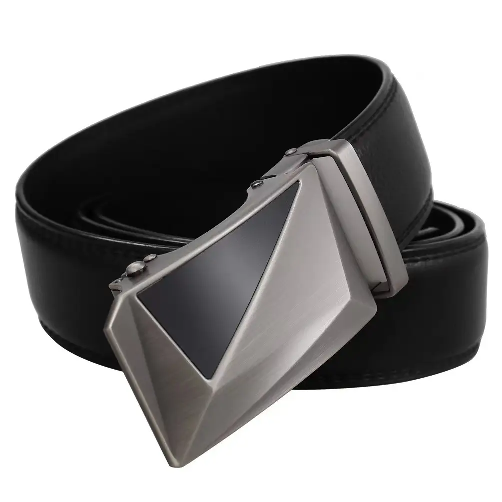 Men's Self-Buckled Black Belt 3.5cm Wide