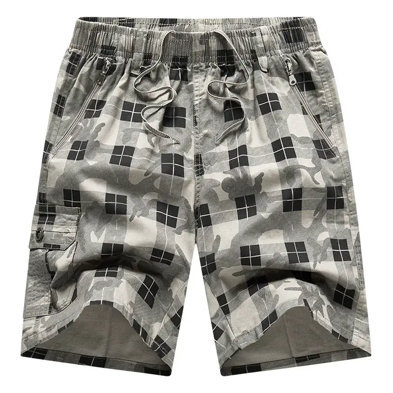 Men's Plaid Cotton Shorts Large Summer Wear - Image 6