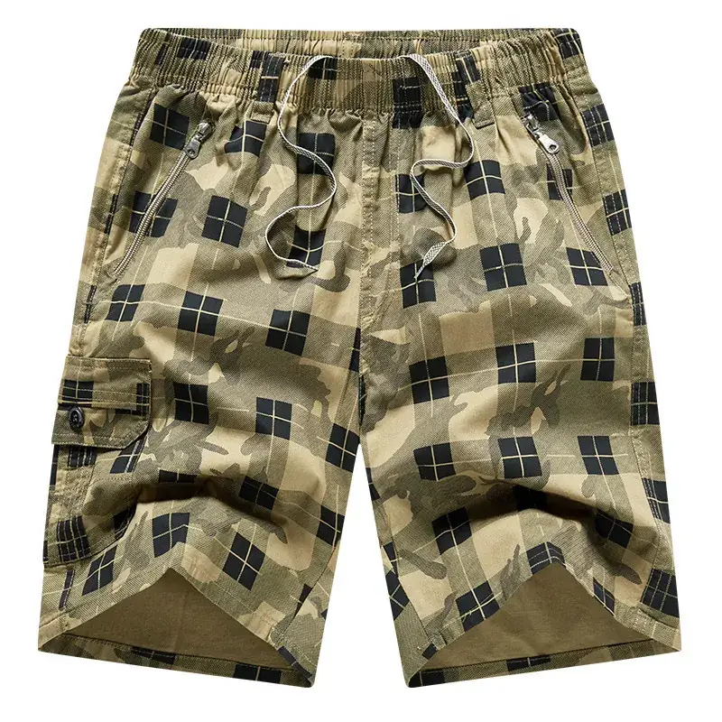 Men's Plaid Cotton Shorts Large Summer Wear - Image 7