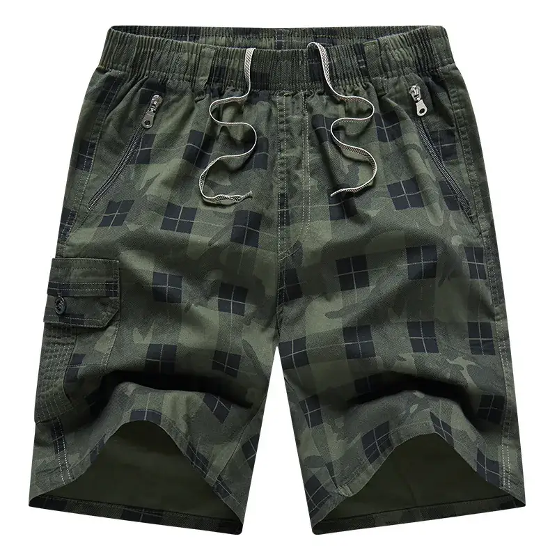 Men's Plaid Cotton Shorts Large Summer Wear - Image 8