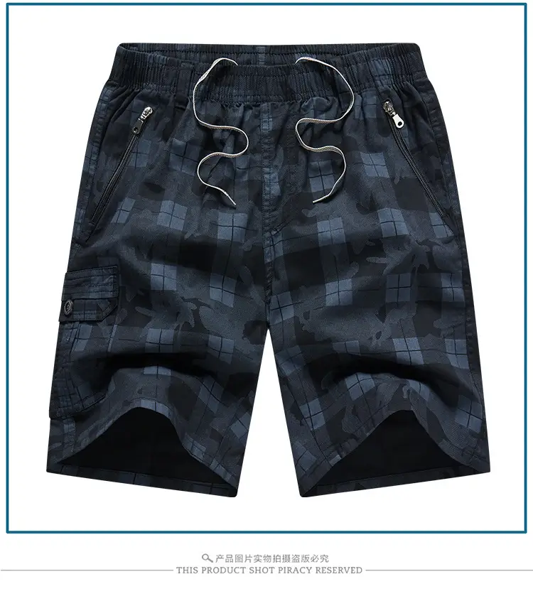 Men's Plaid Cotton Shorts Large Summer Wear — feature 10