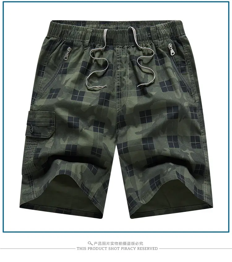 Men's Plaid Cotton Shorts Large Summer Wear — feature 6