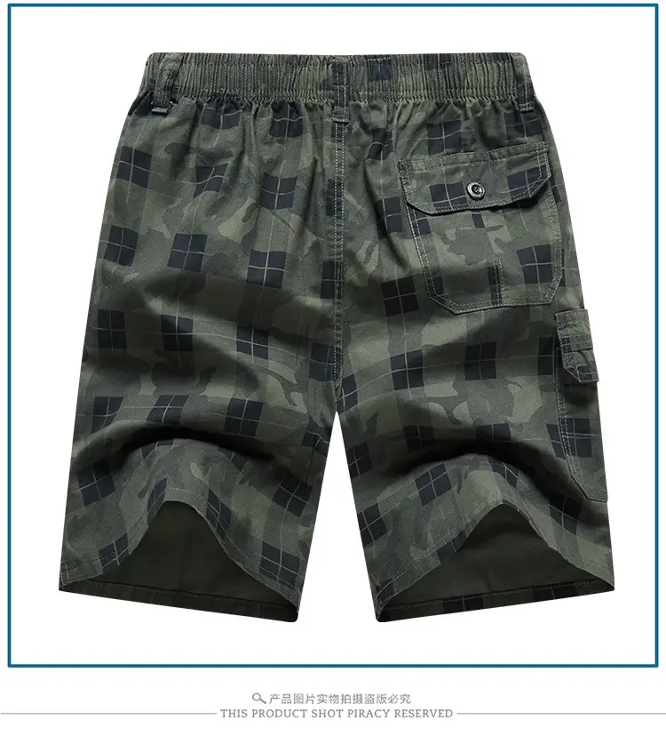 Men's Plaid Cotton Shorts Large Summer Wear — feature 7