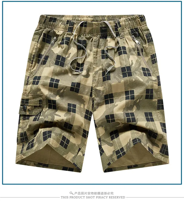 Men's Plaid Cotton Shorts Large Summer Wear — feature 9