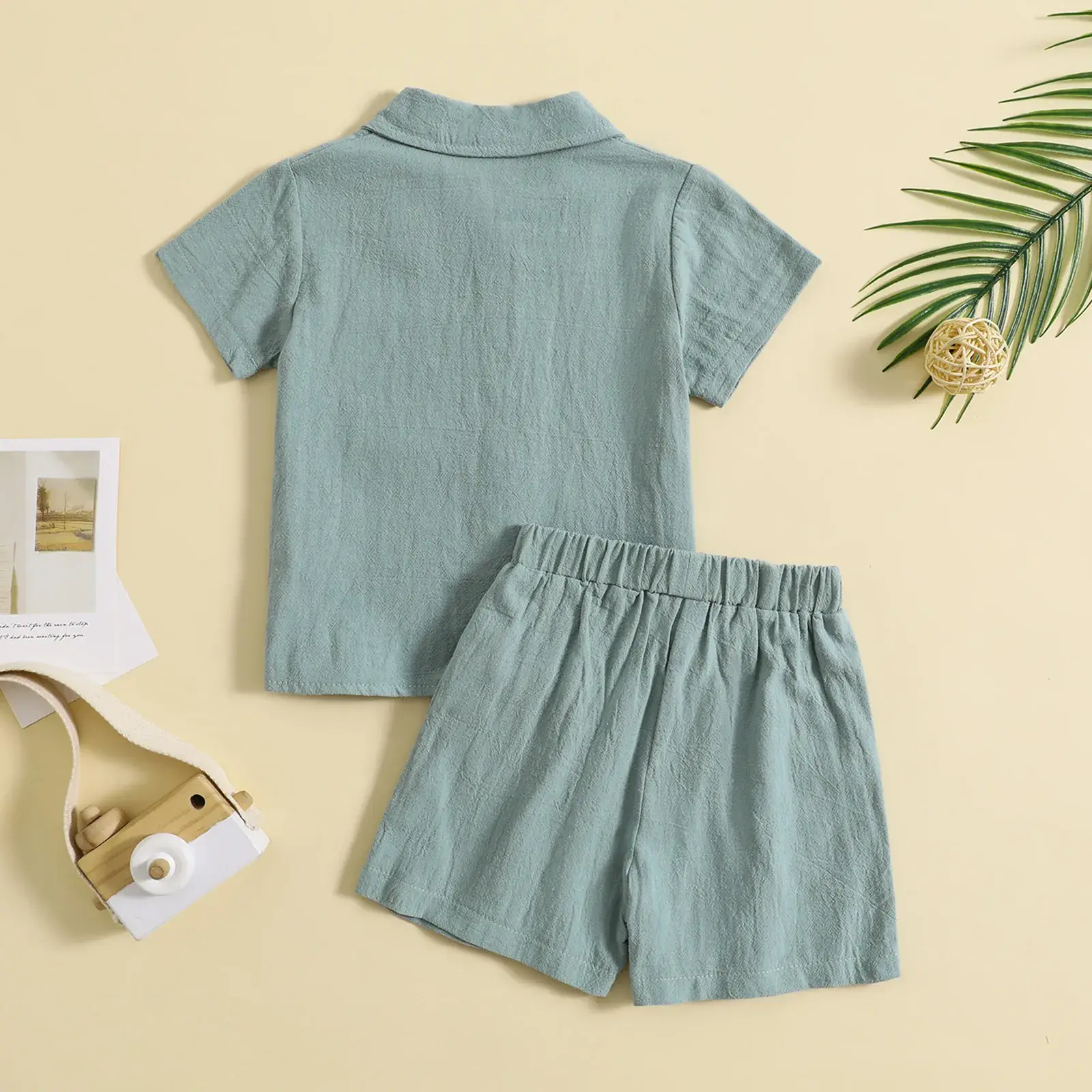 Boys Cotton Linen 2-Piece Summer Suit Cream — feature 15
