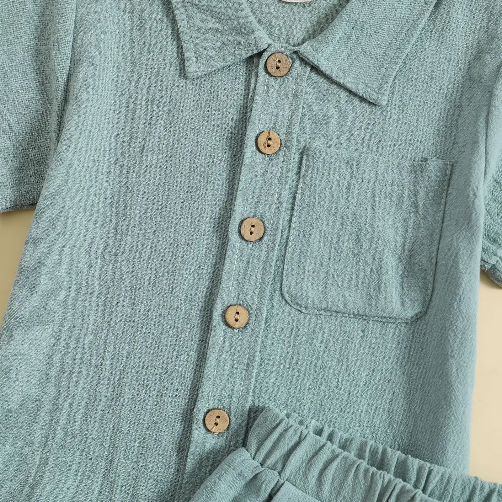 Boys Cotton Linen 2-Piece Summer Suit Cream — feature 17