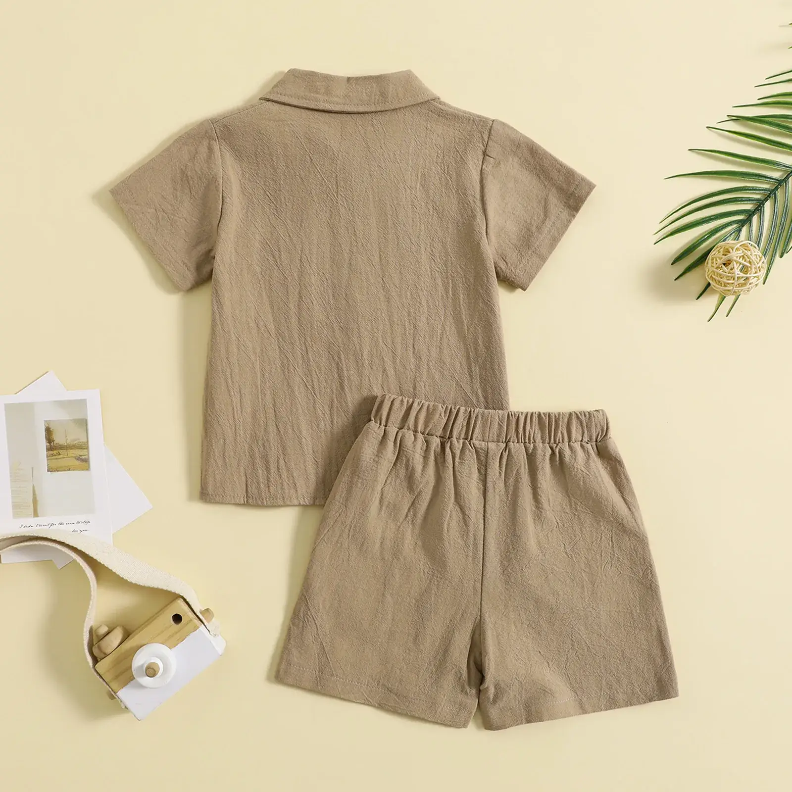 Boys Cotton Linen 2-Piece Summer Suit Cream — feature 21