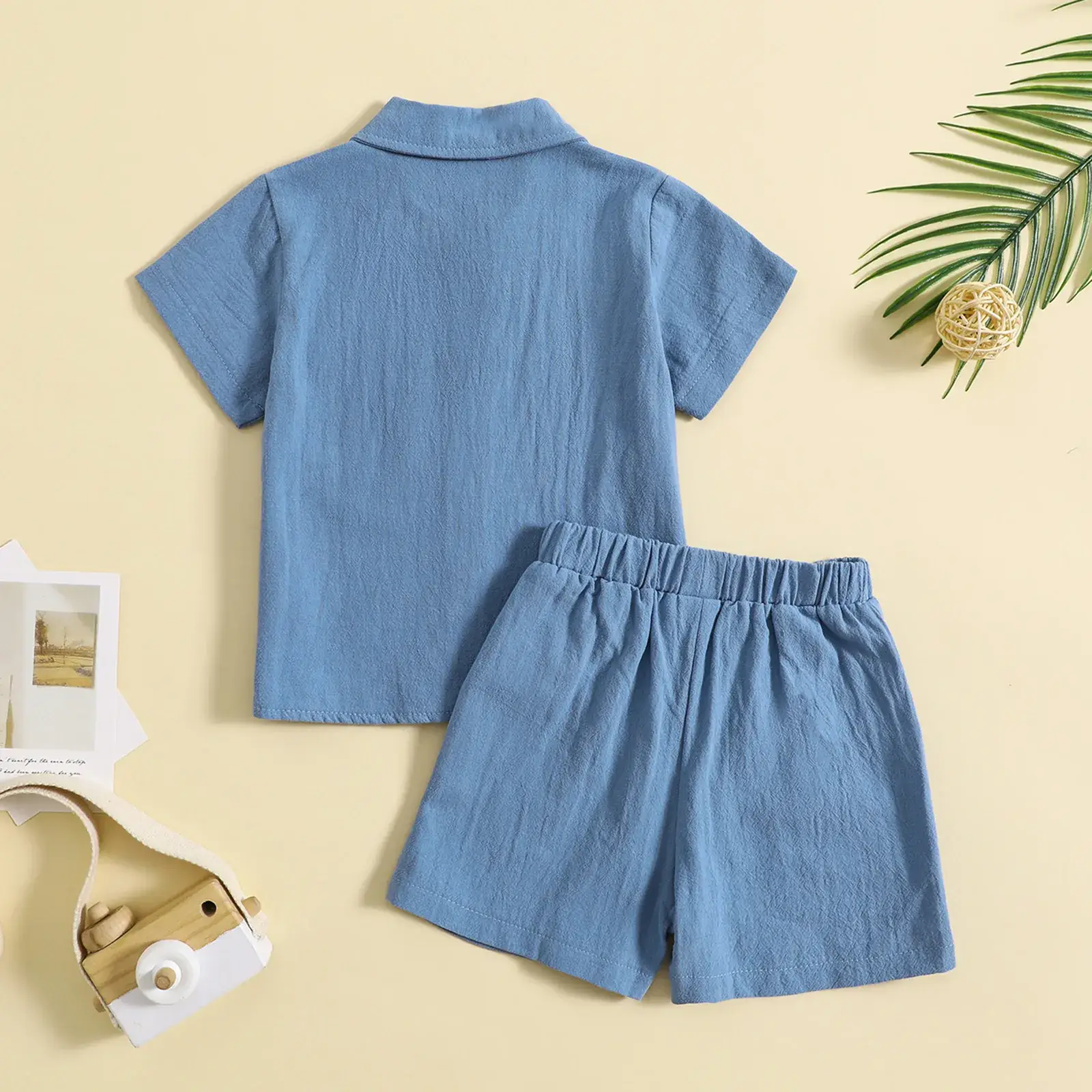 Boys Cotton Linen 2-Piece Summer Suit Cream — feature 35