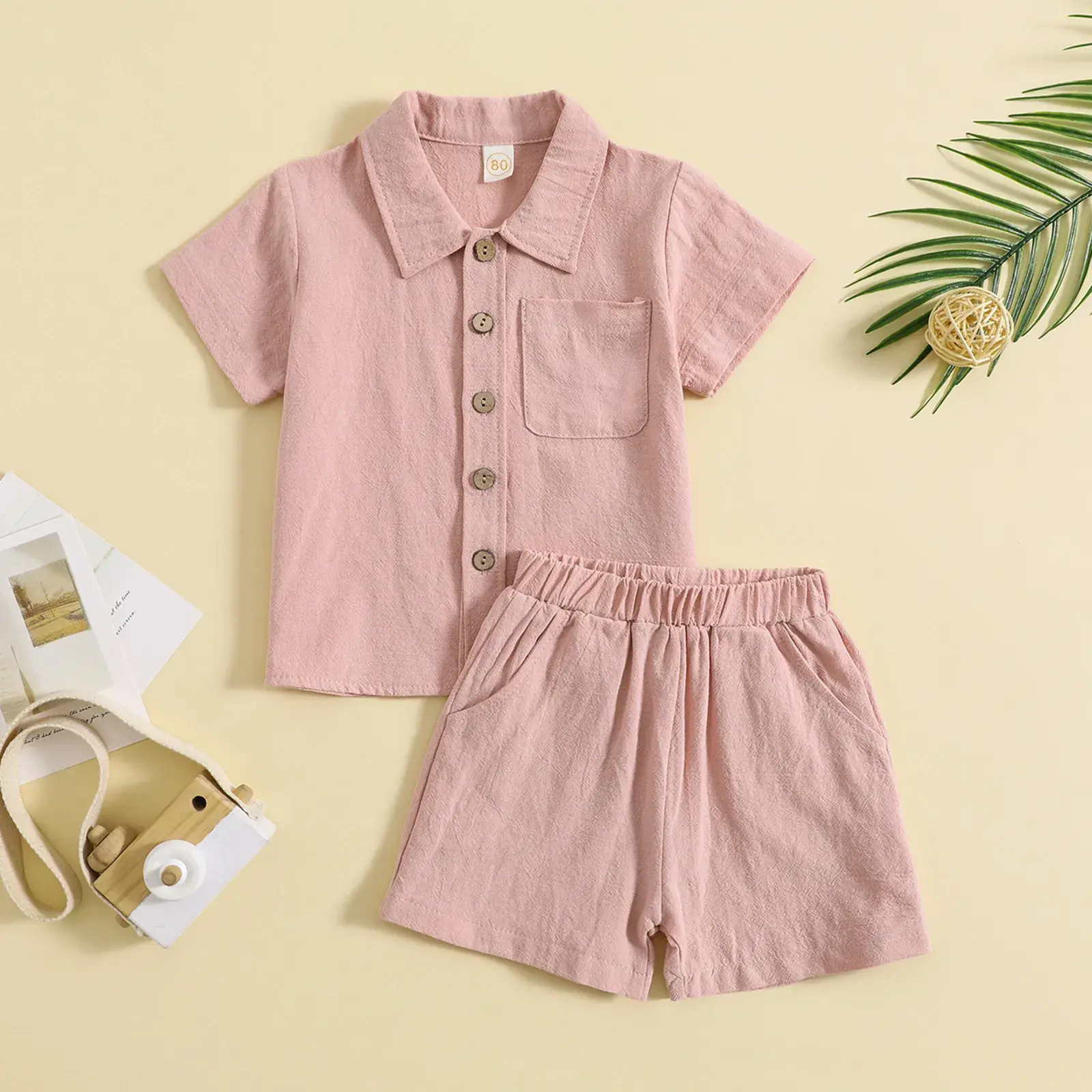 Boys Cotton Linen 2-Piece Summer Suit Cream — feature 9