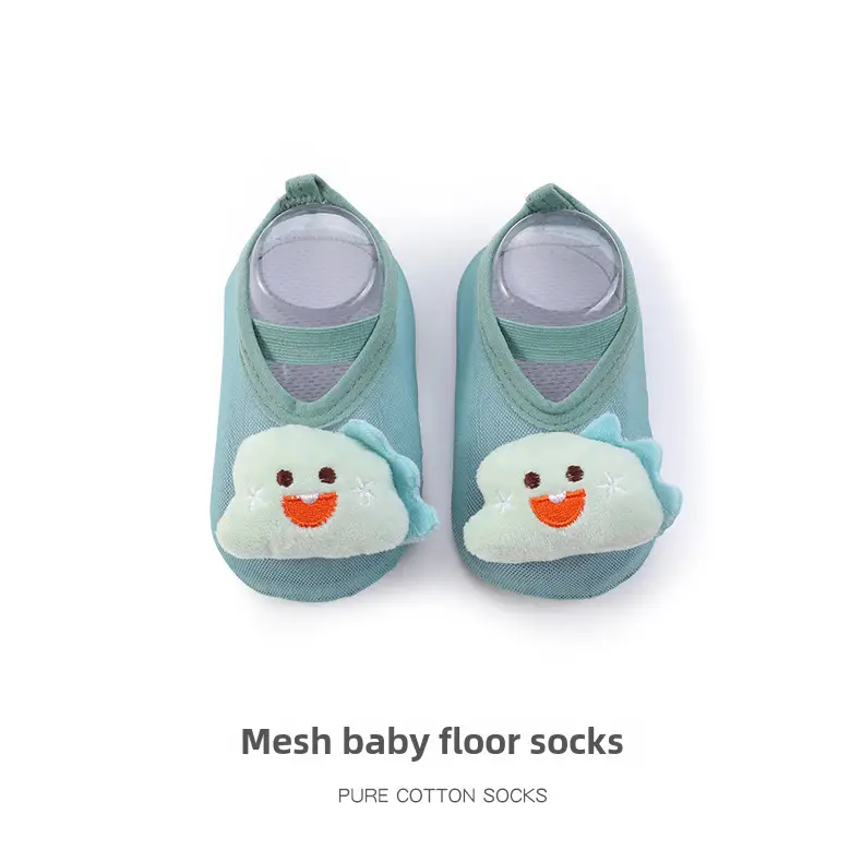 Baby Floor Socks Mesh Pure Cotton Blue - Image 4