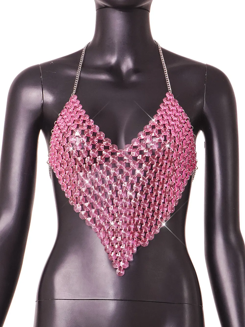 Red Backless Gemstone Tank Top for Women — feature 9