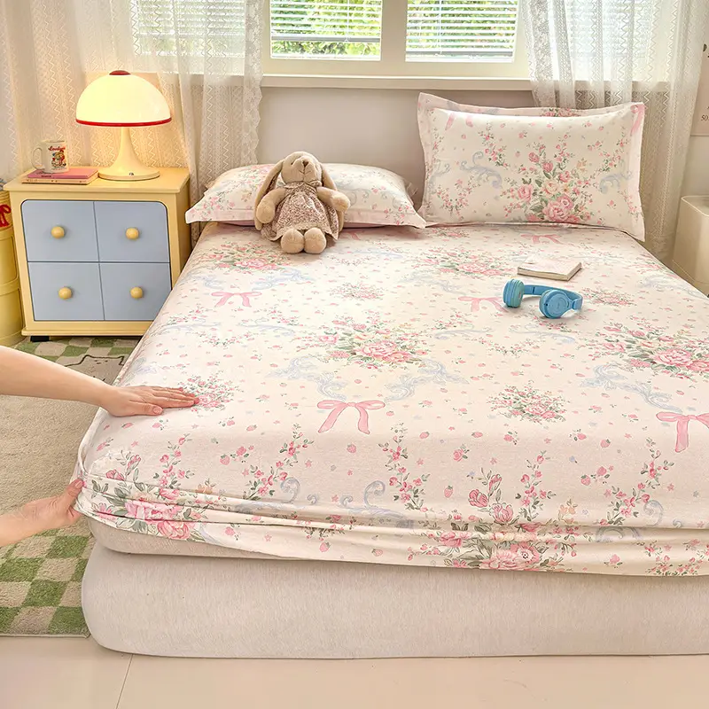 New Product 100% Cotton Bed Hat Simmons Protective Cover Single Piece Student Dormitory Mattress Cover Cotton Bed Cover Cross Border
