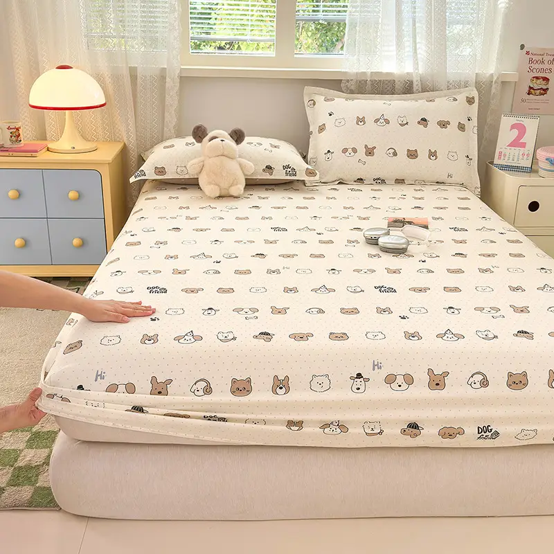 New Product 100% Cotton Bed Hat Simmons Protective Cover Single Piece Student Dormitory Mattress Cover Cotton Bed Cover Cross Border