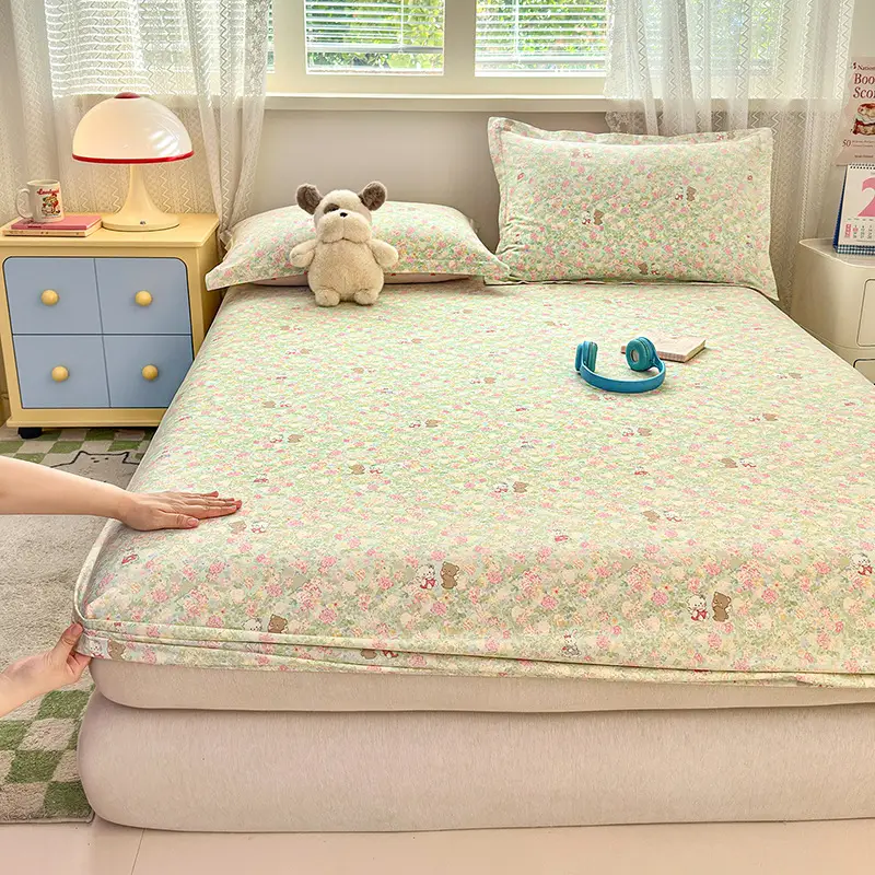 New Product 100% Cotton Bed Hat Simmons Protective Cover Single Piece Student Dormitory Mattress Cover Cotton Bed Cover Cross Border