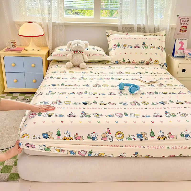 New Product 100% Cotton Bed Hat Simmons Protective Cover Single Piece Student Dormitory Mattress Cover Cotton Bed Cover Cross Border