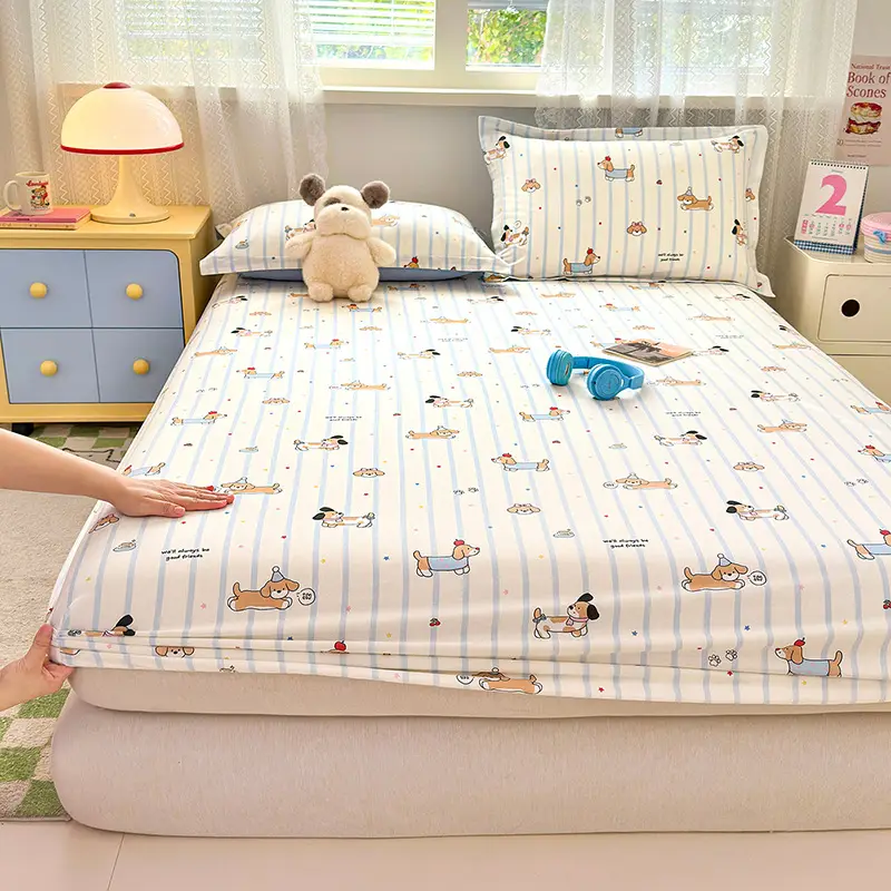 New Product 100% Cotton Bed Hat Simmons Protective Cover Single Piece Student Dormitory Mattress Cover Cotton Bed Cover Cross Border