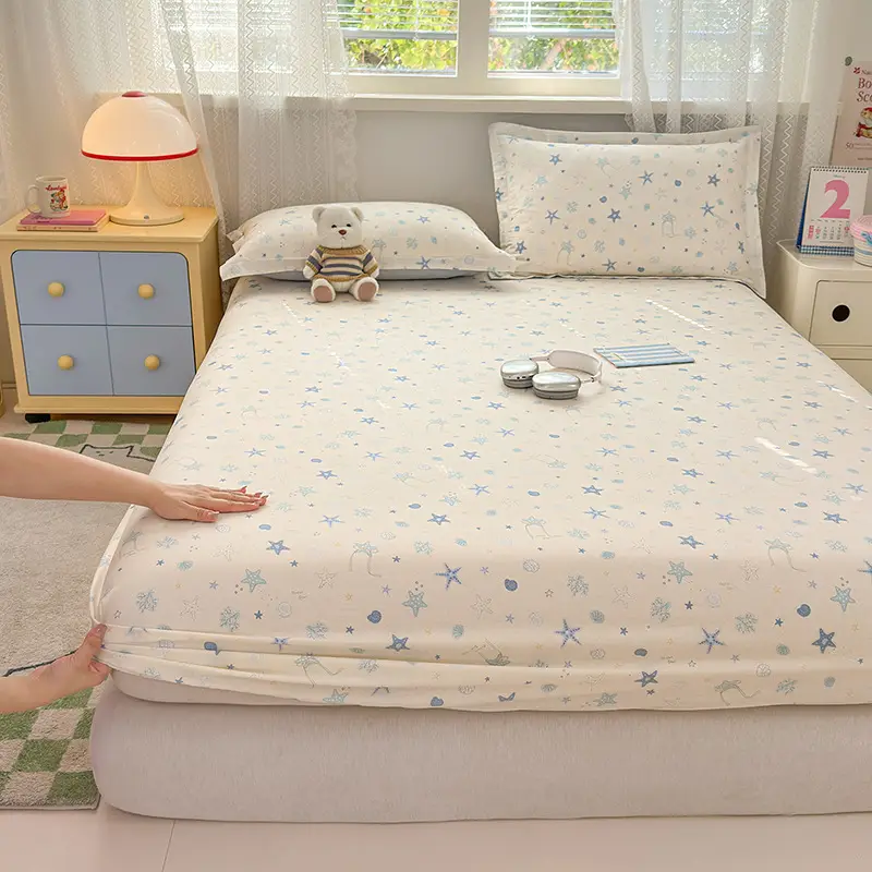 New Product 100% Cotton Bed Hat Simmons Protective Cover Single Piece Student Dormitory Mattress Cover Cotton Bed Cover Cross Border