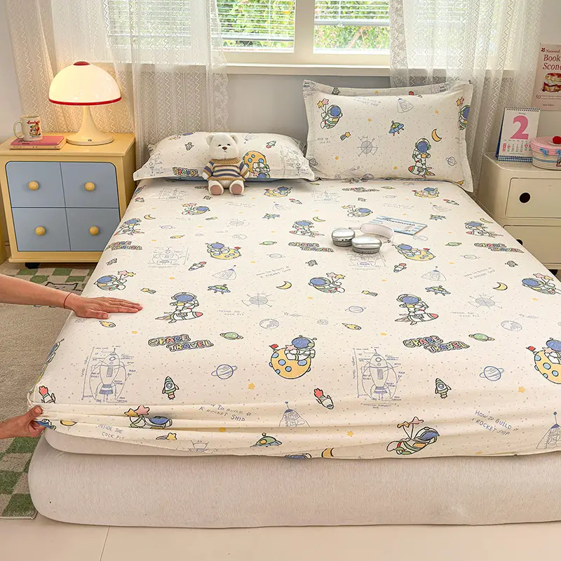 New Product 100% Cotton Bed Hat Simmons Protective Cover Single Piece Student Dormitory Mattress Cover Cotton Bed Cover Cross Border