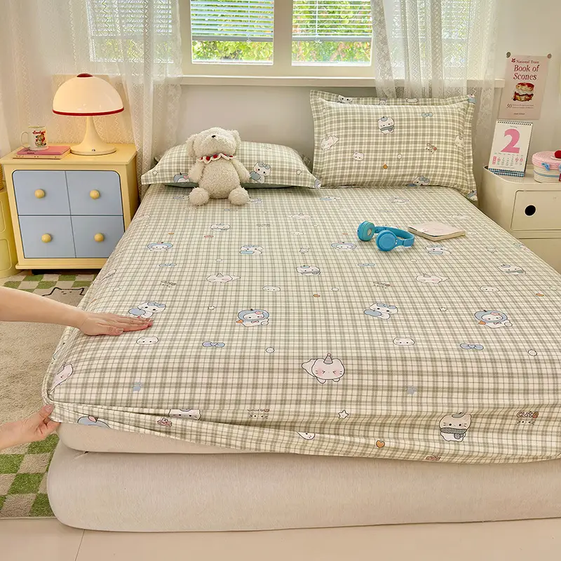 New Product 100% Cotton Bed Hat Simmons Protective Cover Single Piece Student Dormitory Mattress Cover Cotton Bed Cover Cross Border