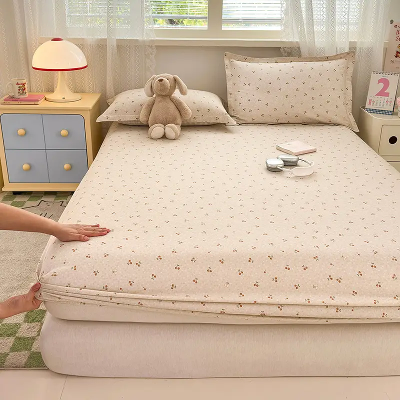 New Product 100% Cotton Bed Hat Simmons Protective Cover Single Piece Student Dormitory Mattress Cover Cotton Bed Cover Cross Border