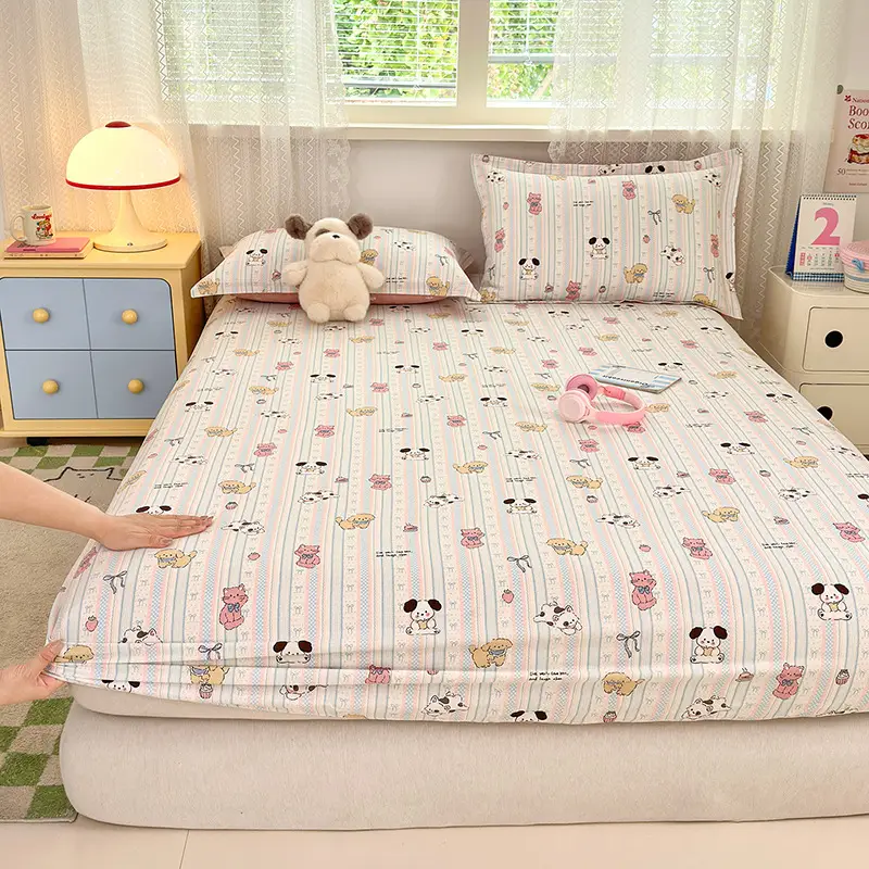 New Product 100% Cotton Bed Hat Simmons Protective Cover Single Piece Student Dormitory Mattress Cover Cotton Bed Cover Cross Border