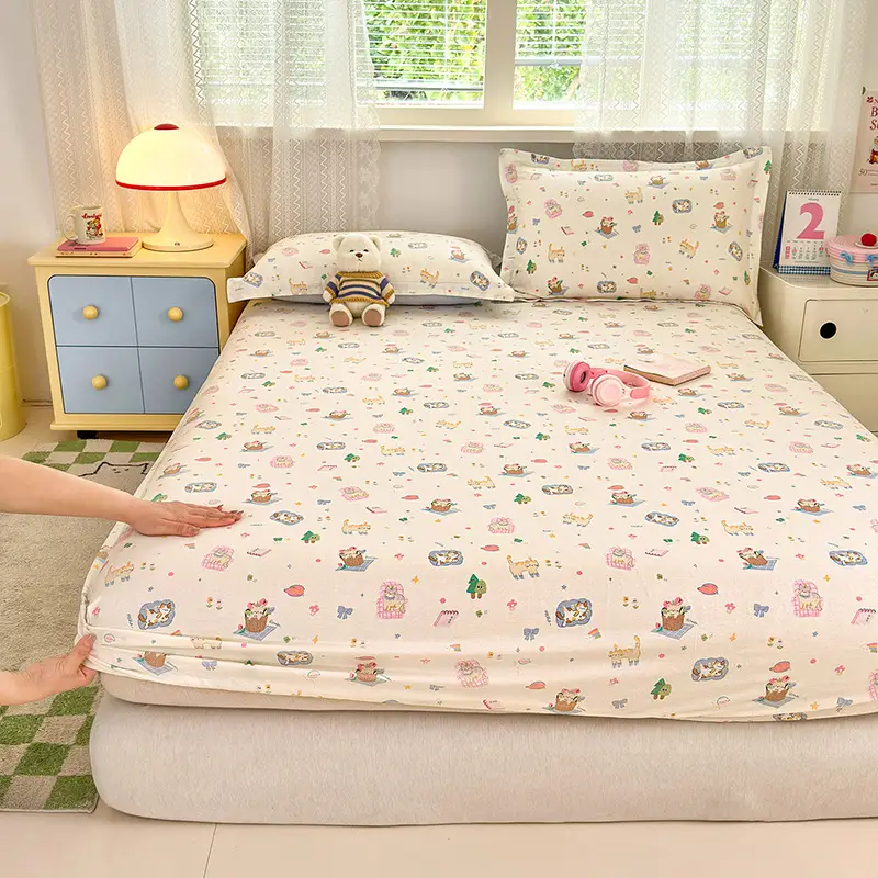 New Product 100% Cotton Bed Hat Simmons Protective Cover Single Piece Student Dormitory Mattress Cover Cotton Bed Cover Cross Border