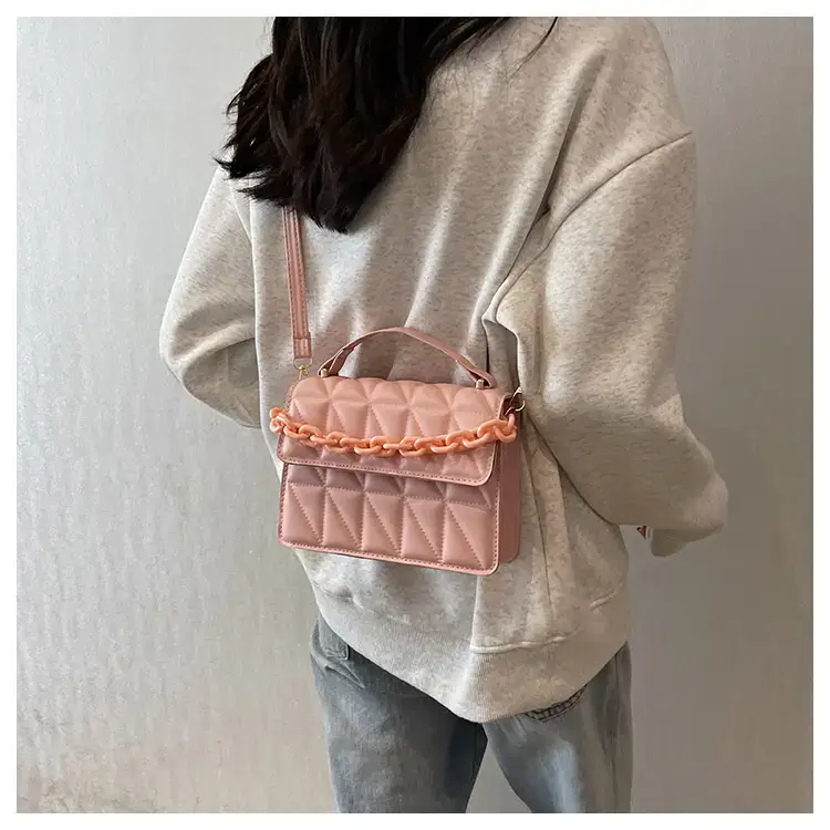 Pink Rhombus Shoulder Bag for Women 2023 — feature 18