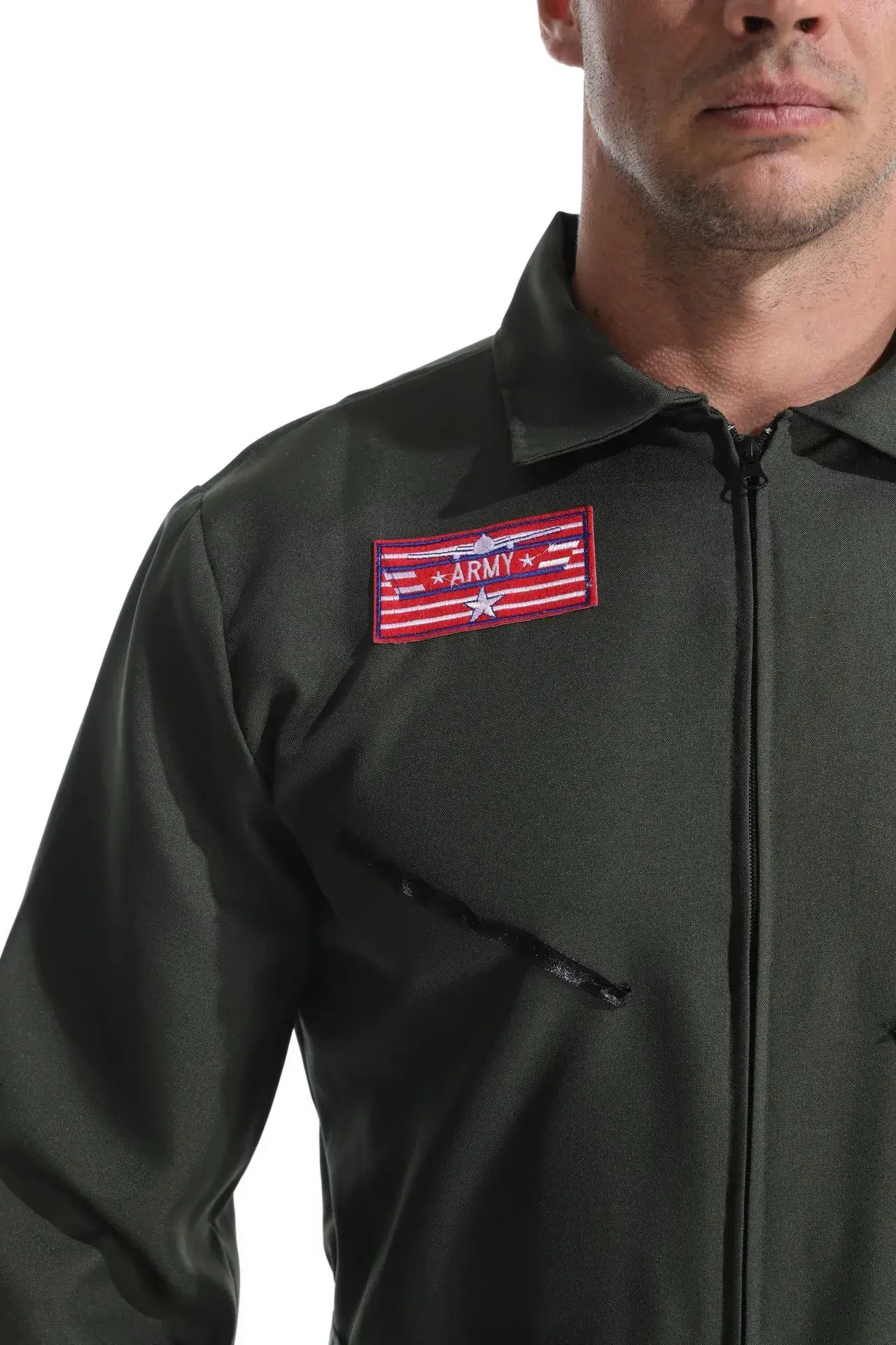 New Arrival Top Gun Pilot Uniform Green Full Body Party Costume — feature 8