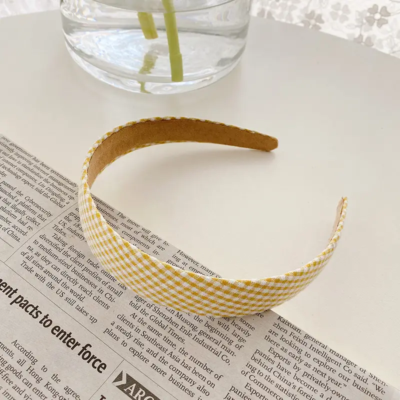 Yellow Rubber Hair Band with Adjustable Clamp for Women