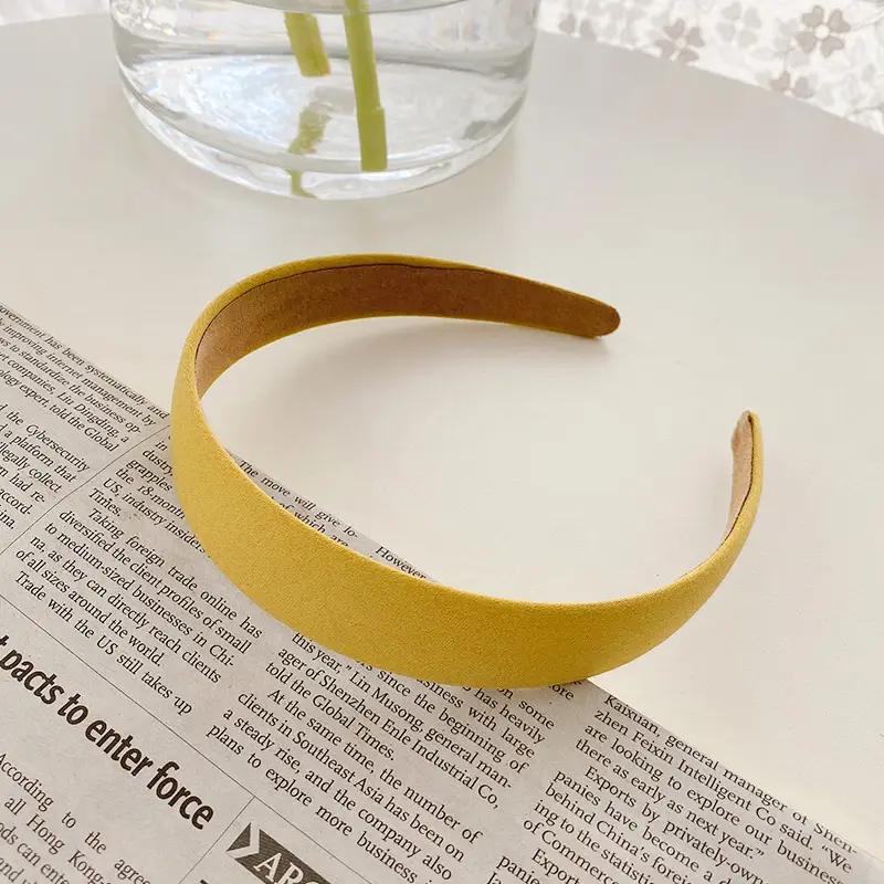 Yellow Rubber Hair Band with Adjustable Clamp for Women