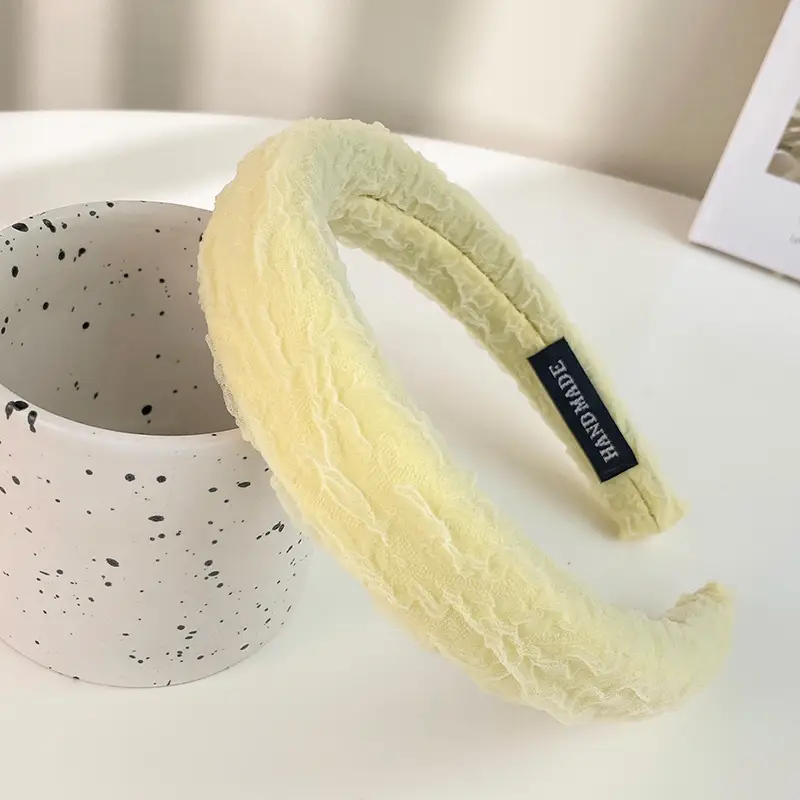 Yellow Rubber Hair Band with Adjustable Clamp for Women