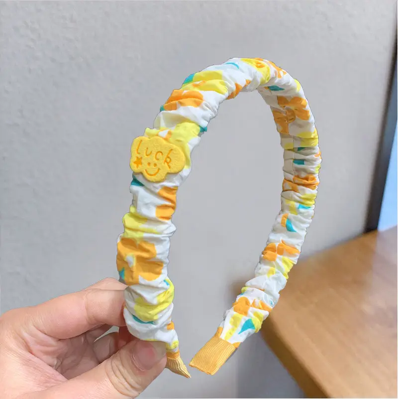 Yellow Rubber Hair Band with Adjustable Clamp for Women