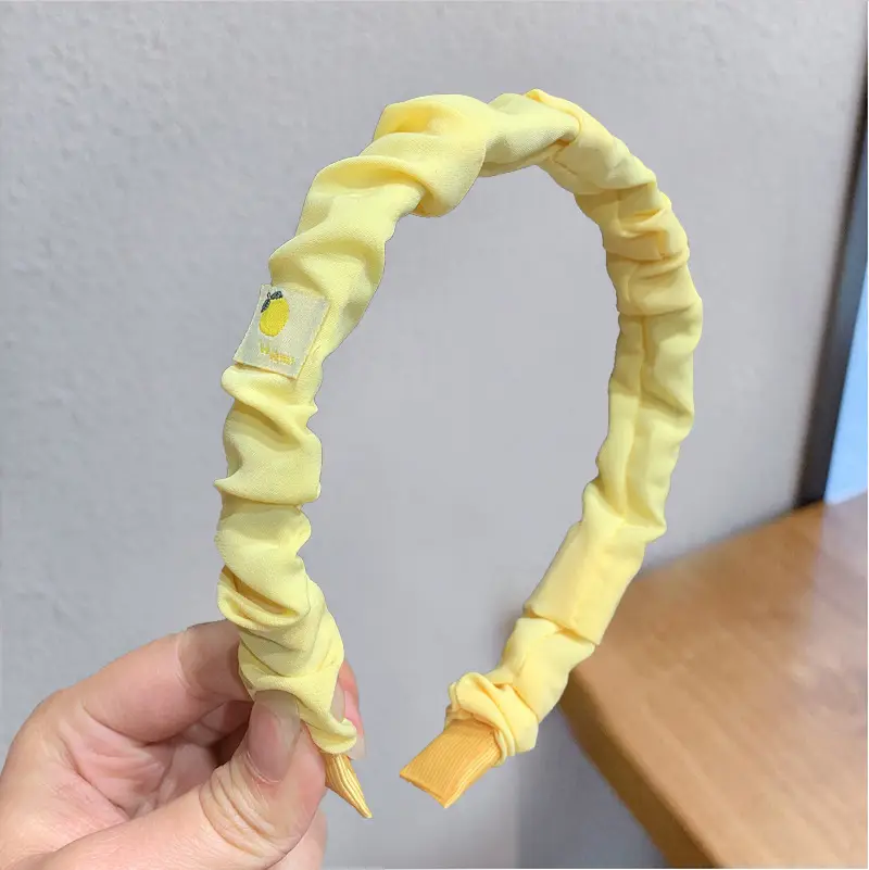 Yellow Rubber Hair Band with Adjustable Clamp for Women