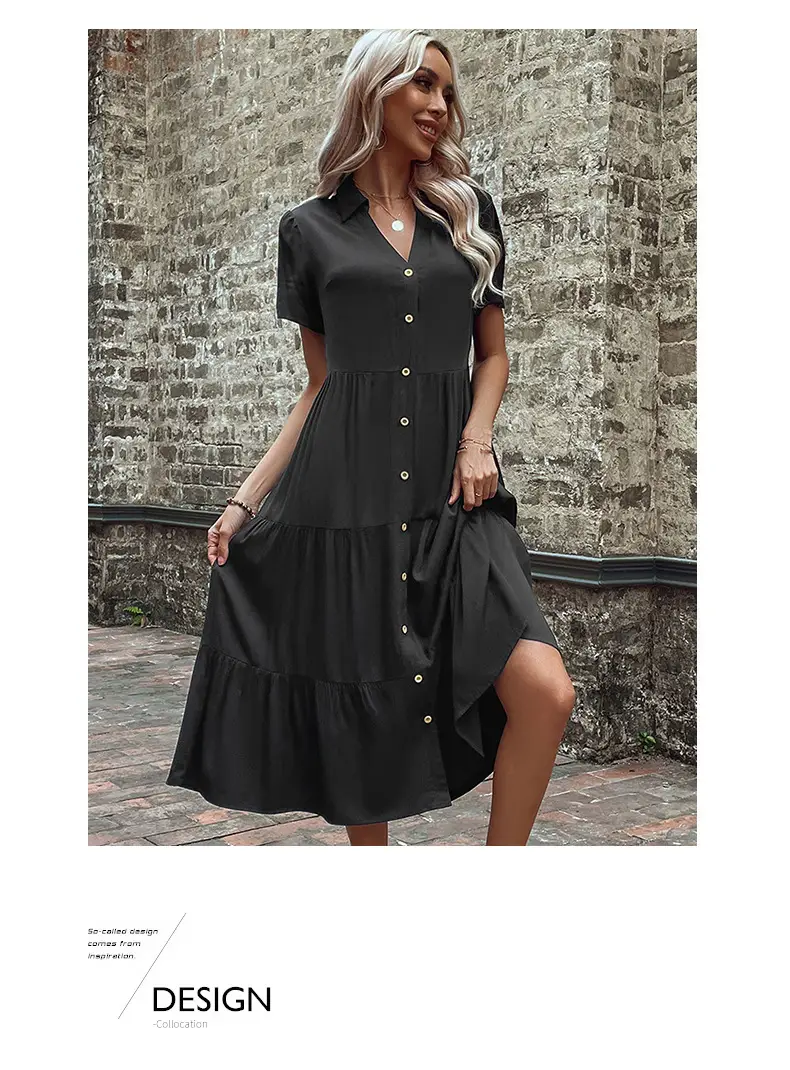 Women's Blue Button Front Summer Dress 2024 — feature 10
