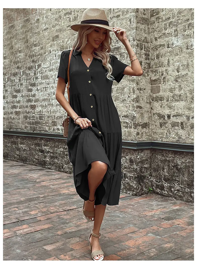 Women's Blue Button Front Summer Dress 2024 — feature 11