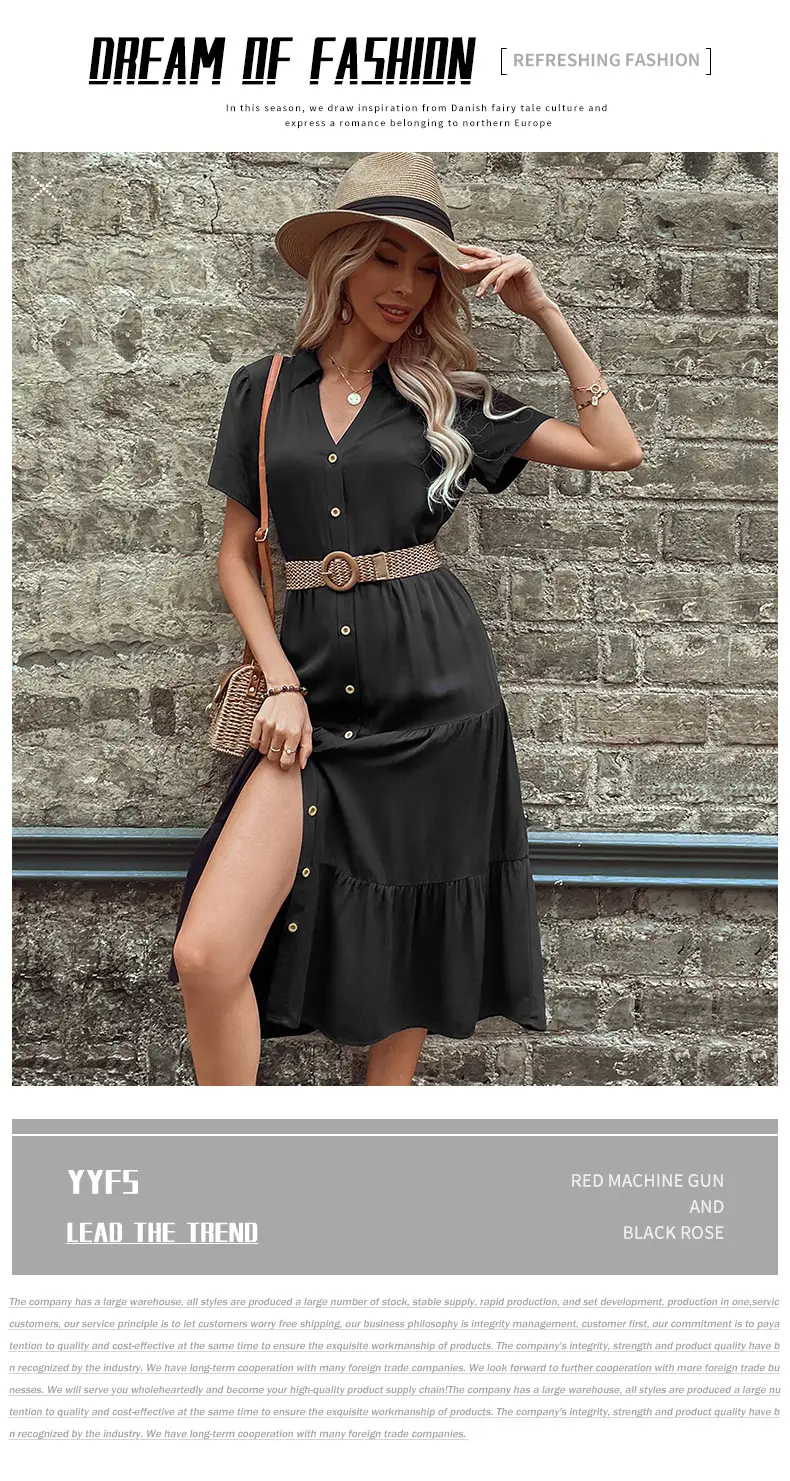Women's Blue Button Front Summer Dress 2024 — feature 4