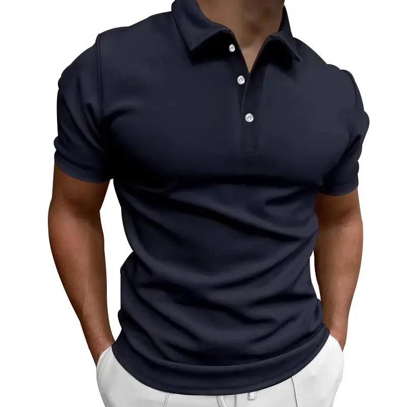 Men Slim Fit Yellow Polo Shirt Button Collar — feature 20