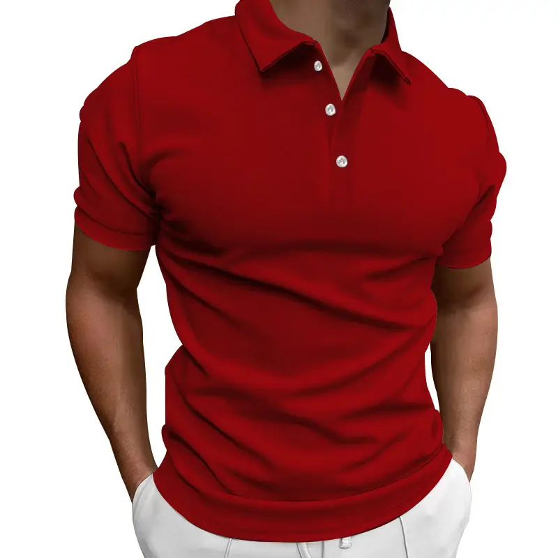 Men Slim Fit Yellow Polo Shirt Button Collar — feature 28