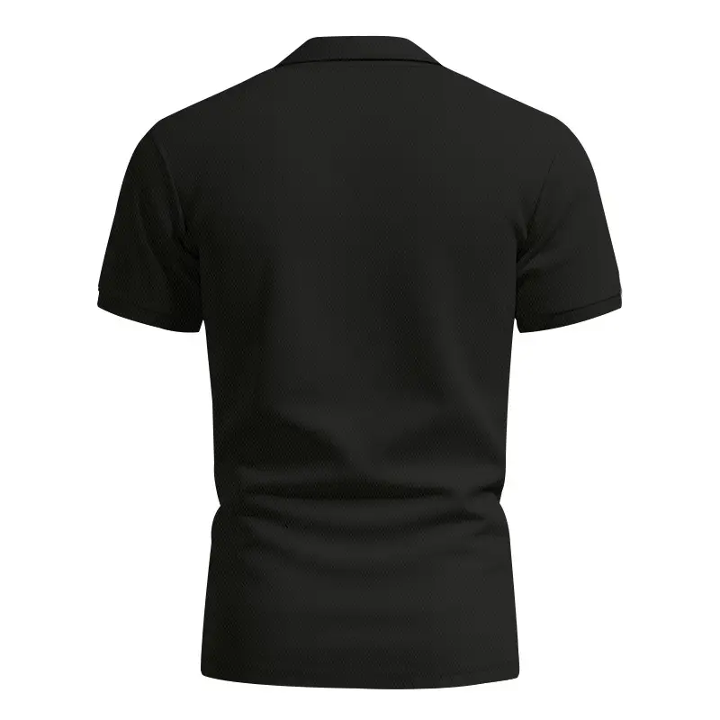 Men Slim Fit Yellow Polo Shirt Button Collar — feature 45