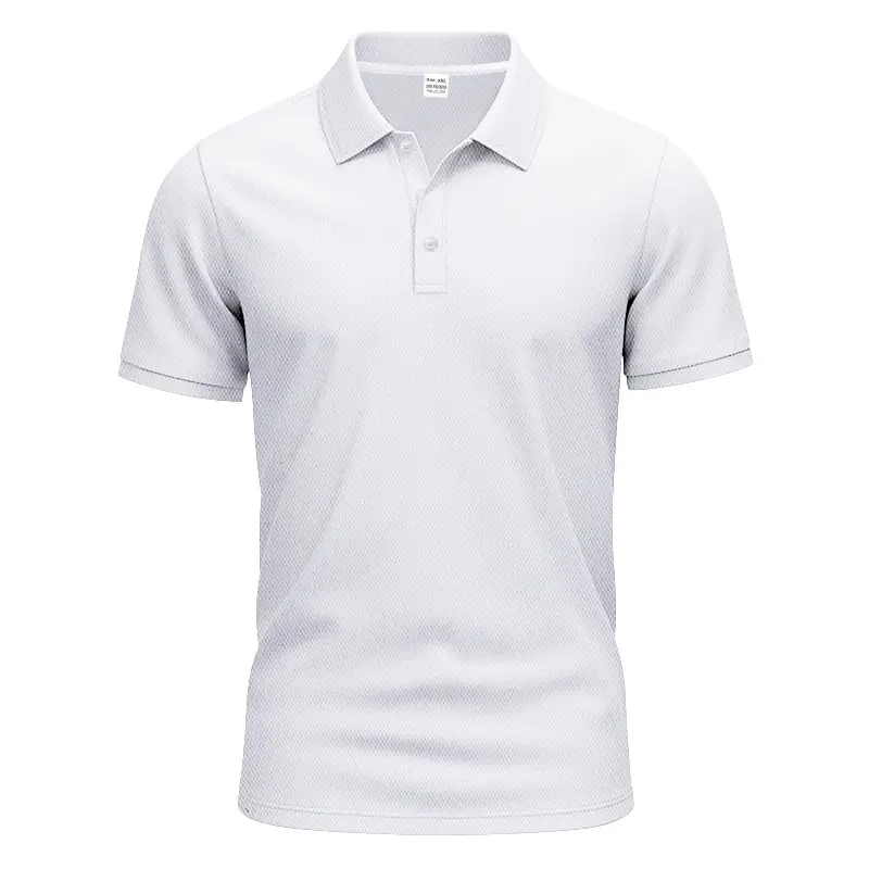 Men Slim Fit Yellow Polo Shirt Button Collar — feature 5