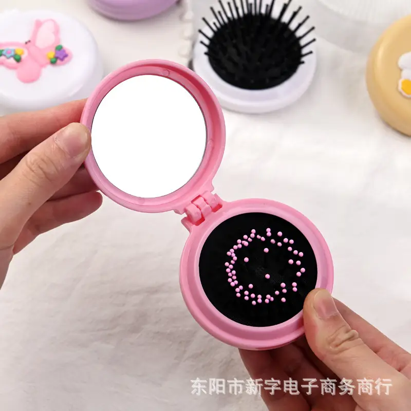 Cute Cartoon Makeup Mirror Comb for Girls — feature 5