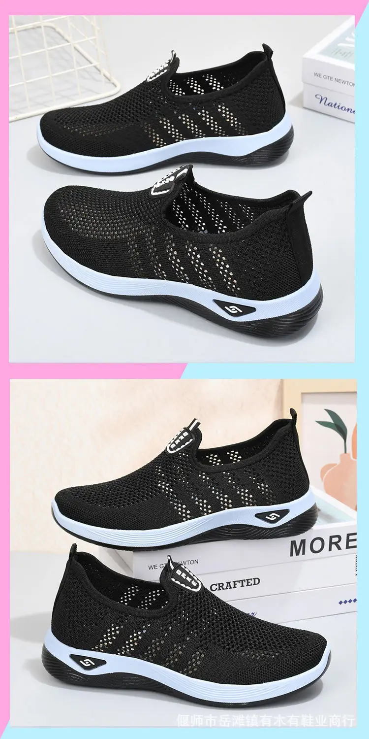 Old Beijing Cloth Shoes Women's Summer Middle-aged and Elderly Casual Shoes Hollow Mesh Breathable Non-slip Soft Sole Slip-on Shoes for Mothers — feature 11