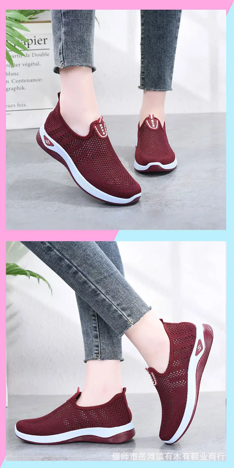 Old Beijing Cloth Shoes Women's Summer Middle-aged and Elderly Casual Shoes Hollow Mesh Breathable Non-slip Soft Sole Slip-on Shoes for Mothers — feature 12