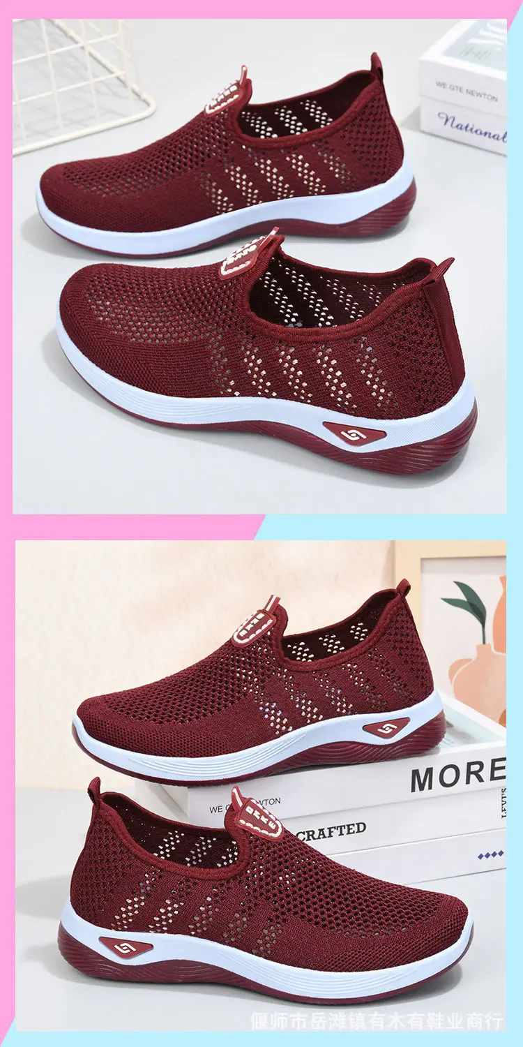 Old Beijing Cloth Shoes Women's Summer Middle-aged and Elderly Casual Shoes Hollow Mesh Breathable Non-slip Soft Sole Slip-on Shoes for Mothers — feature 14