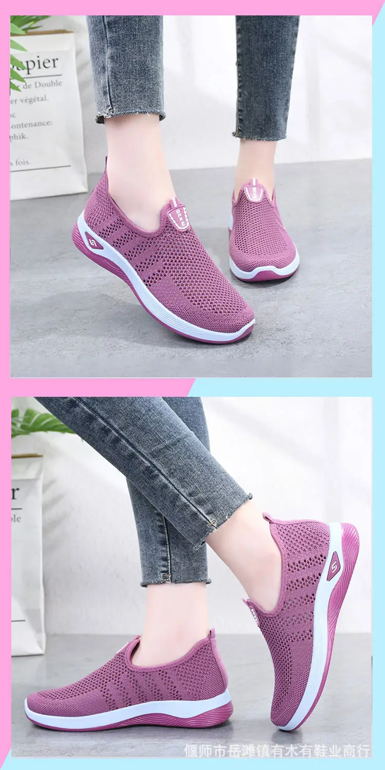 Old Beijing Cloth Shoes Women's Summer Middle-aged and Elderly Casual Shoes Hollow Mesh Breathable Non-slip Soft Sole Slip-on Shoes for Mothers — feature 6
