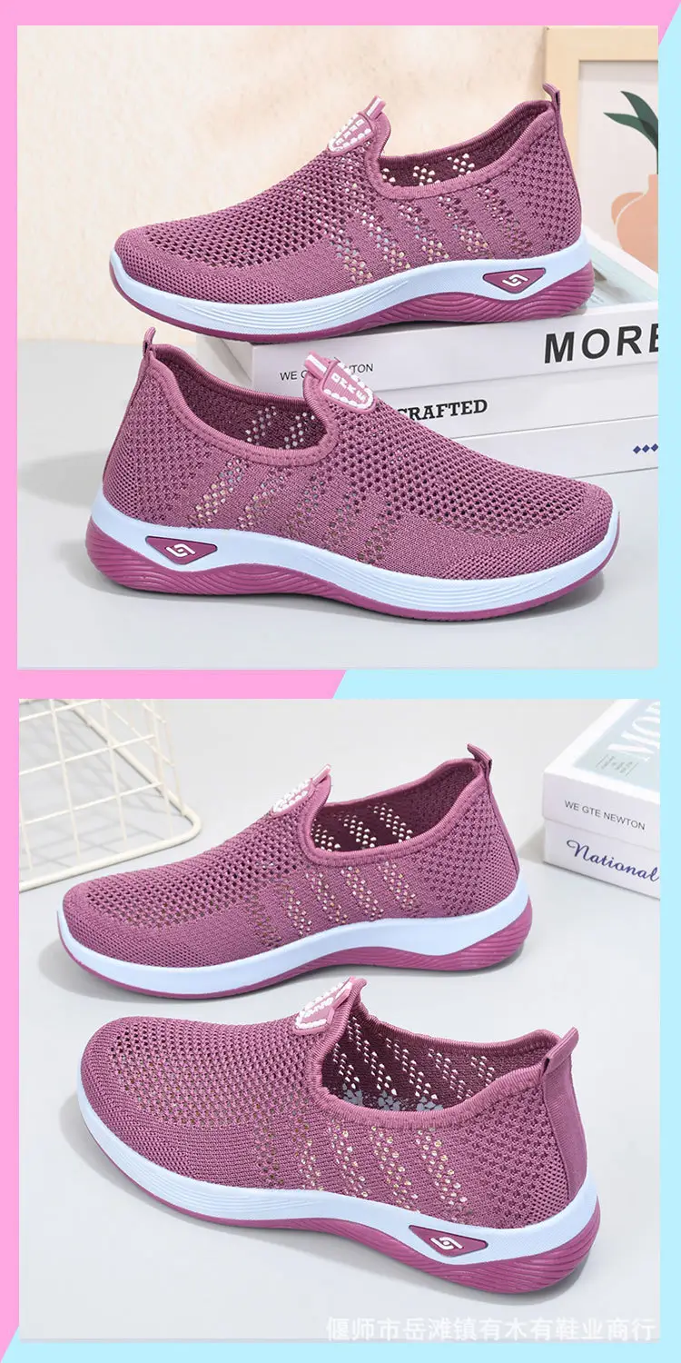 Old Beijing Cloth Shoes Women's Summer Middle-aged and Elderly Casual Shoes Hollow Mesh Breathable Non-slip Soft Sole Slip-on Shoes for Mothers — feature 8