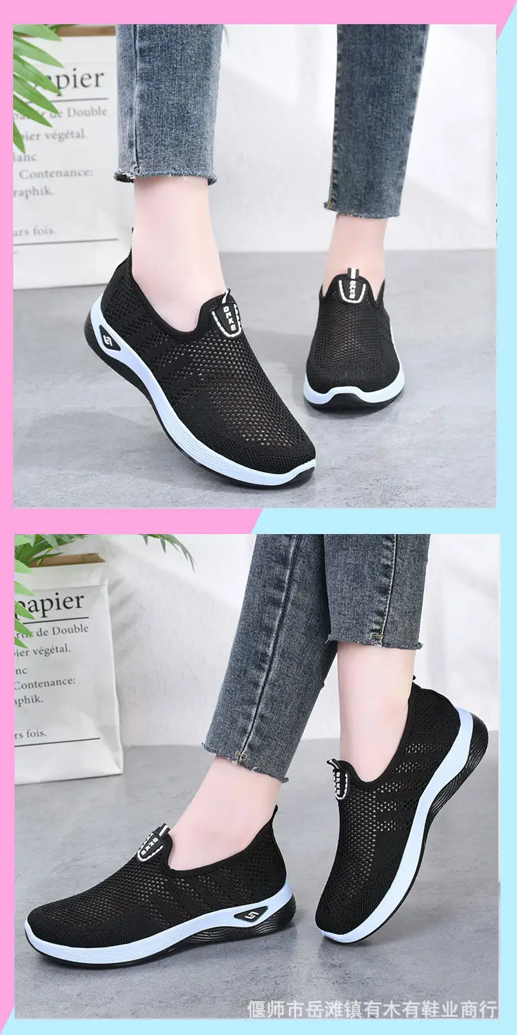 Old Beijing Cloth Shoes Women's Summer Middle-aged and Elderly Casual Shoes Hollow Mesh Breathable Non-slip Soft Sole Slip-on Shoes for Mothers — feature 9