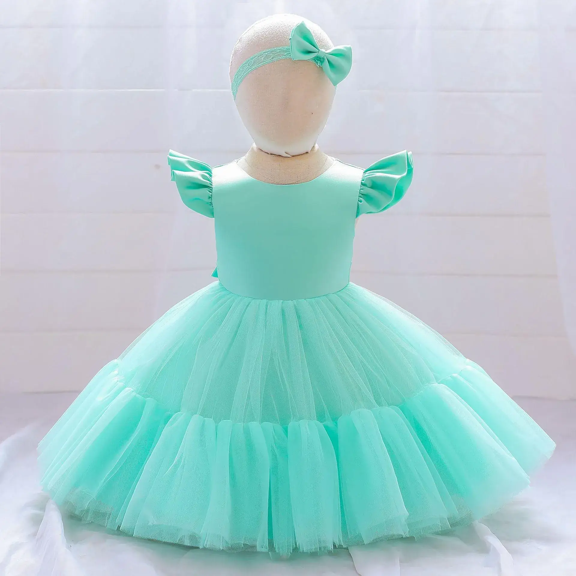 Pink Princess Tulle Bow Dress for Girls - Image 4