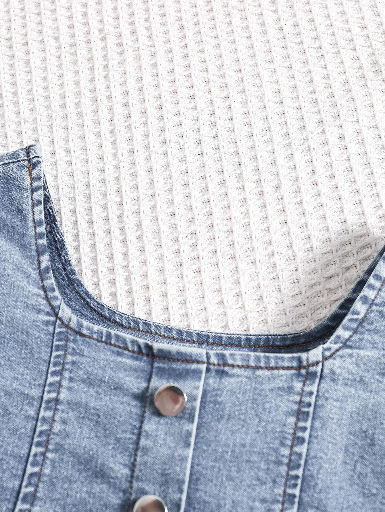 Denim Shorts & Collar Top Set for Girls Summer - Image 4