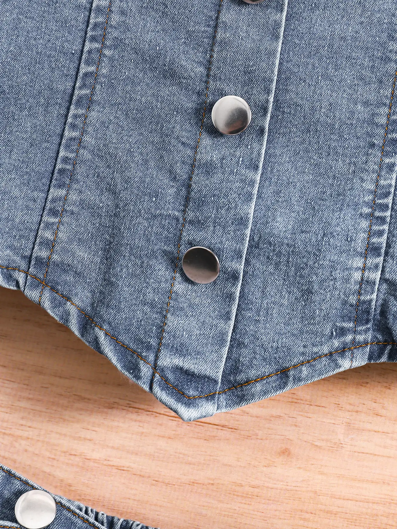 Denim Shorts & Collar Top Set for Girls Summer — feature 13